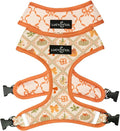 Lucy & Co. Cute Reversible Dog Harness Walking Halter - Best Designer Pet Harnesses for XS - XL Dogs - Padded Adjustable Vest for Easy Walking-XLarge-Orange Cream Pumpkin