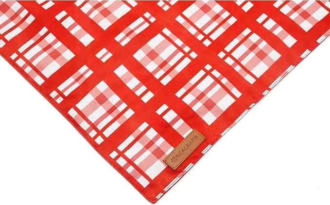 Realeaf Valentine's Day Dog Bandanas 2 Pack, Reversible Red Plaid Heart Dog Scarf for Boy and Girl, Premium Durable Fabric, Holiday Love Bandana for Large and Extra Large Dogs Pets (X-Large)