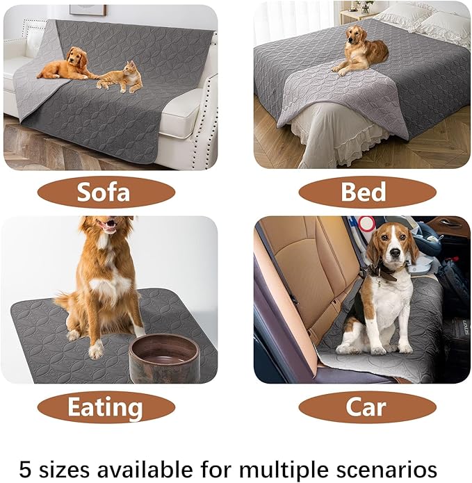 Waterproof Dog Blanket, 30x30 inches Small Pet Couch Covers for Sofa, Chair Bed Furniture Protector from Dogs Washable and Reversible-Lightgrey+Darkgrey