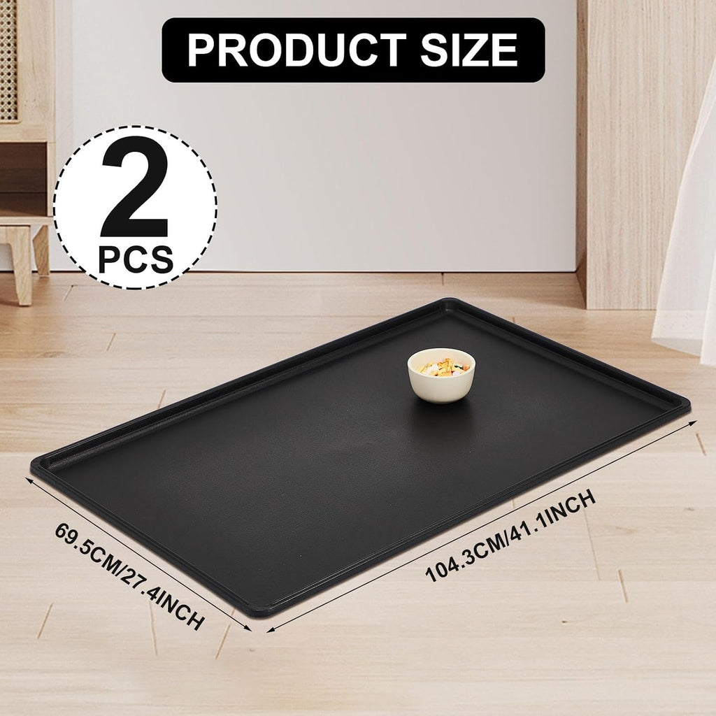 2 Pcs 42" Dog Crate Tray Replacement Dog Crate Pan Kennel Bottom Tray Replacement Plastic Bottom Pan Easy to Clean, Easy to Assemble, Ideal for Potty Training-Perfect for Pet Crates, Black
