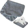 Dog Bed Covers 2 Pack Soft Plush Replacement Washable, Waterproof Pet Mattress Bed Liner Grey 54x44 Inches, for Dog/Cat, Cover Only