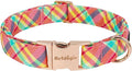 Cotton Dog Collar, Soft Adjustable Dog Collars for Extra Small Dogs, Multi-Color Plaid Dog Collar for Small Medium Large Dogs, Cute Dog Collars Perfect for Girl or Boy Dog Collars-XS
