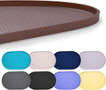 Hubulk 100% Waterproof Silicone Pet Feeding Mat with Raised Edge for Food and Water, Dog Bowl Mats, Cat Bowls Placemat with High Lip Protects Floor for Cats and Dogs (Brown, 24" L x 16" W)