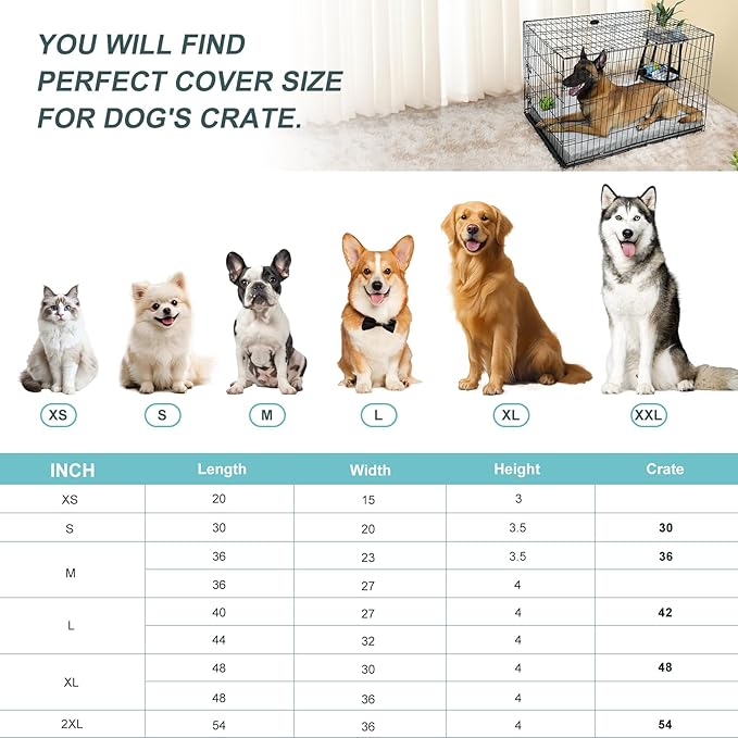 Explore Land Waterproof Dog Bed Cover Machine Washable Fluffy Dog Bed Replacement Cover for 36 Inch Crate, 36Lx23Wx3.5H inch, Gray