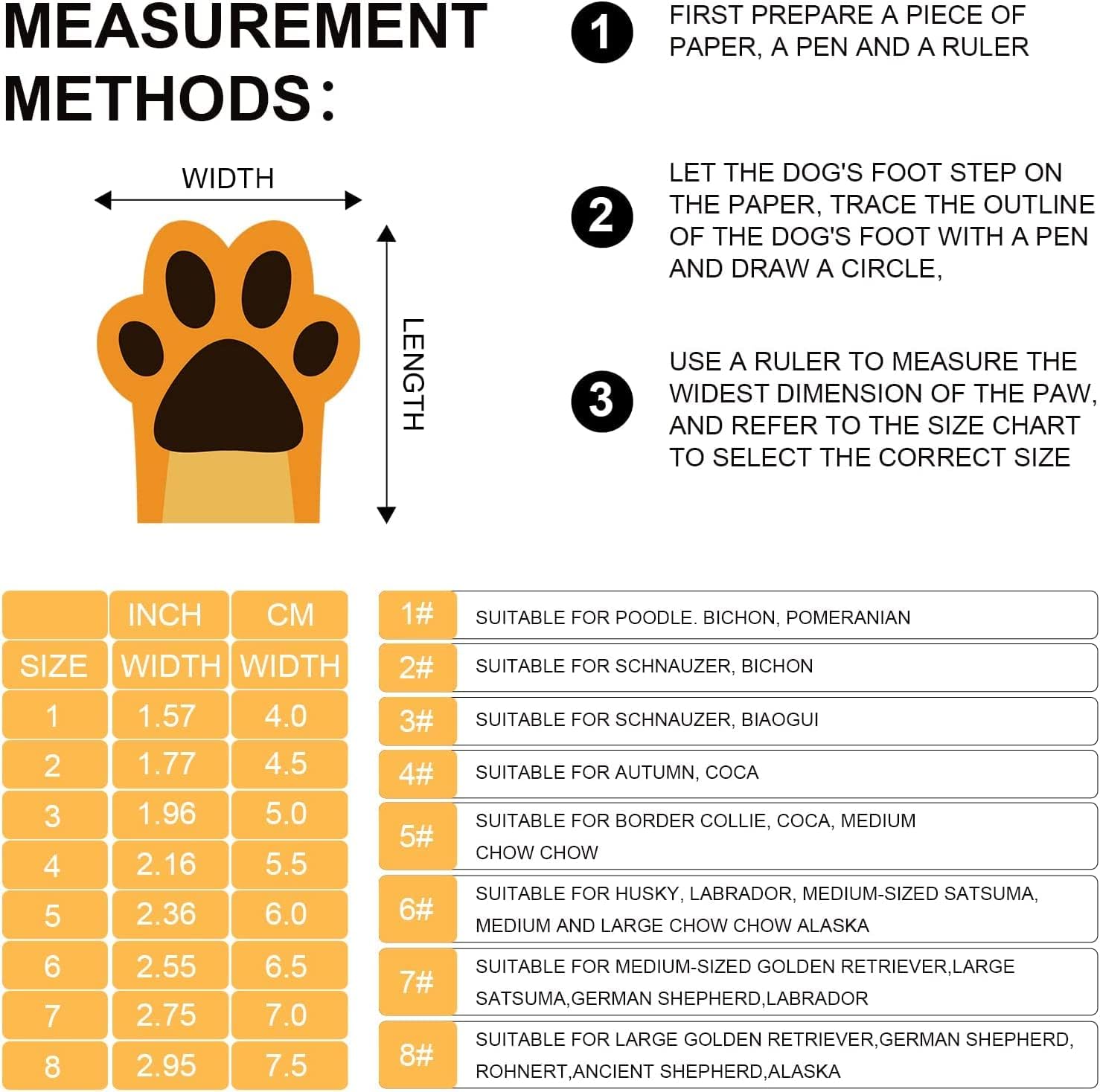 Dog Boots for Large Dogs, Medium Dogs and paw Guards for Snowy Winters, hot Summer Roads, Waterproof Rainy Days, Outdoor Walking, and Non-Slip Indoor Hard Surfaces 4 Pieces