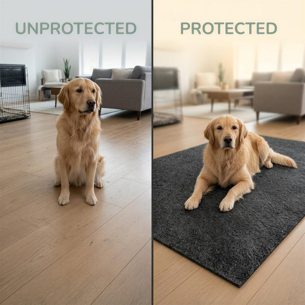 Dog Crate Mat, Dark Gray Rectangular Kennel Mat for Crates, Under Dog Crate Mat Floor Protector, Washable Reusable Felt Pet Pad for Cage Bottom and Indoor Floor Protection