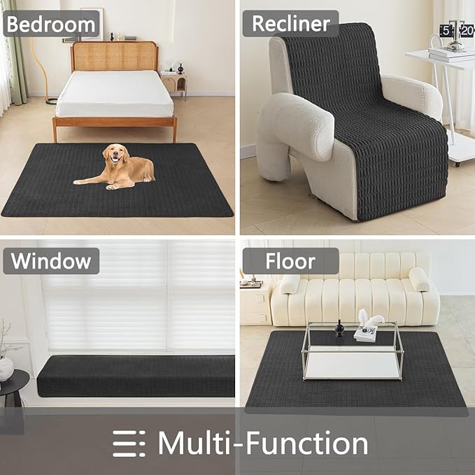 Muamar Dog Bed Cover Sofa Protector,Anti Slip Waterproof Sofa Covers for Living Room Couch Covers,Sofa Mat,Seat Cover, Dog Mat,Pet Pad for Furniture Bed Sofa Protector 1 Piece (40x60 inch, Black)