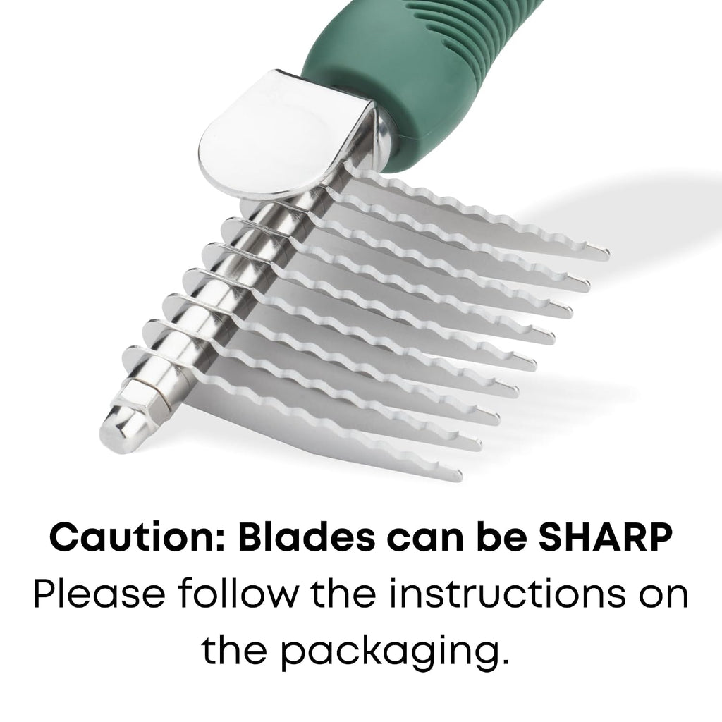 Dematting Comb for Dogs - Dematting Tool for Grooming Dog Matting - Serrated Matted Hair Removal Brush - Easily Remove Knots, Mats, and Tangles - Designed for Wavy & Curly Coats - Freshly Bailey