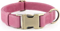 Plutus Pet Genuine Leather Dog Collar – Adjustable Pet Collar with Quick Release Metal Buckle, Soft Real Leather for Small Medium Large Dogs, Heavy Duty & Skin-Friendly (Pink, S)
