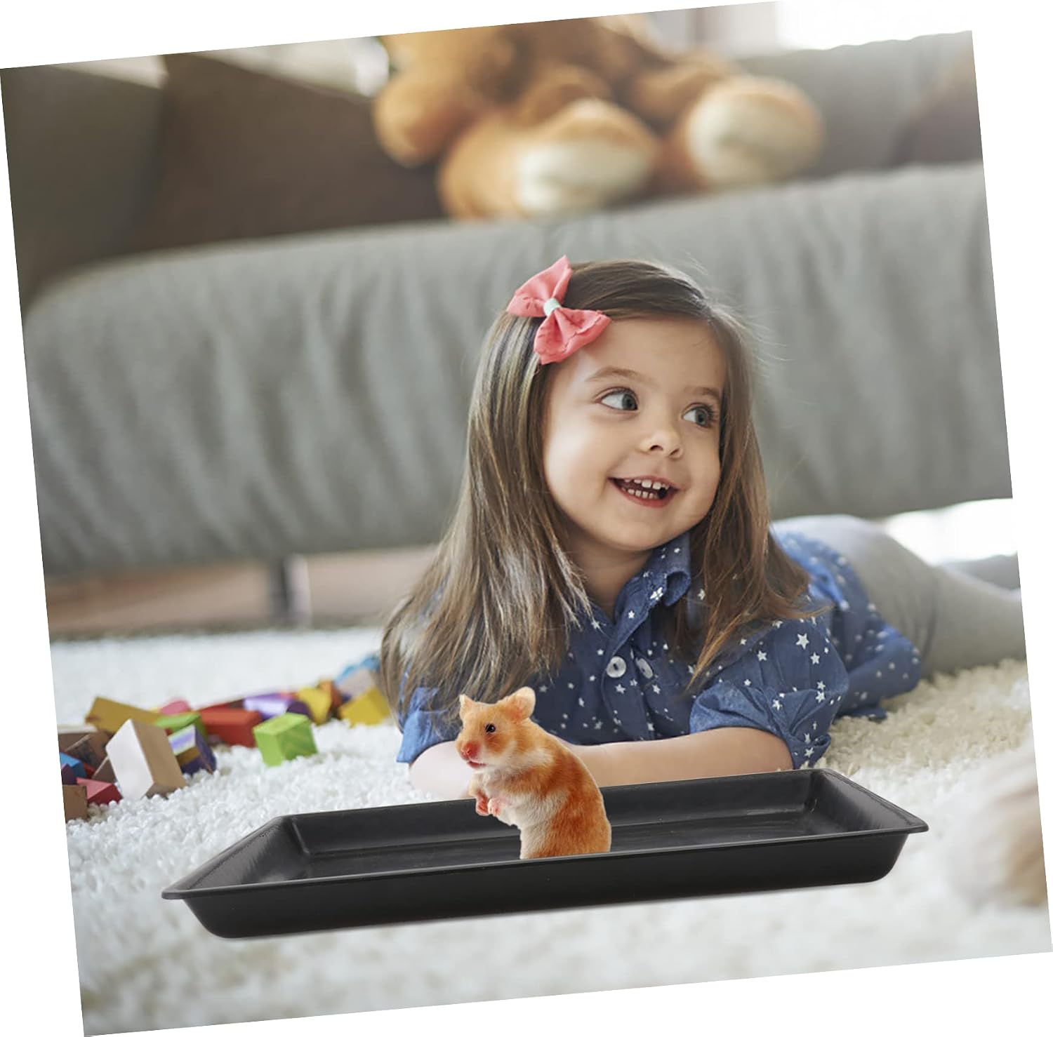UKCOCO 1pc Rabbit Cage Manure Tray Pet Crate Tray Rabbit Pan If Rabbit Cage Liner Indoor Large Droppings Replacement Pan Removable Dog Cage Plastic Tray for Dog Crate Black