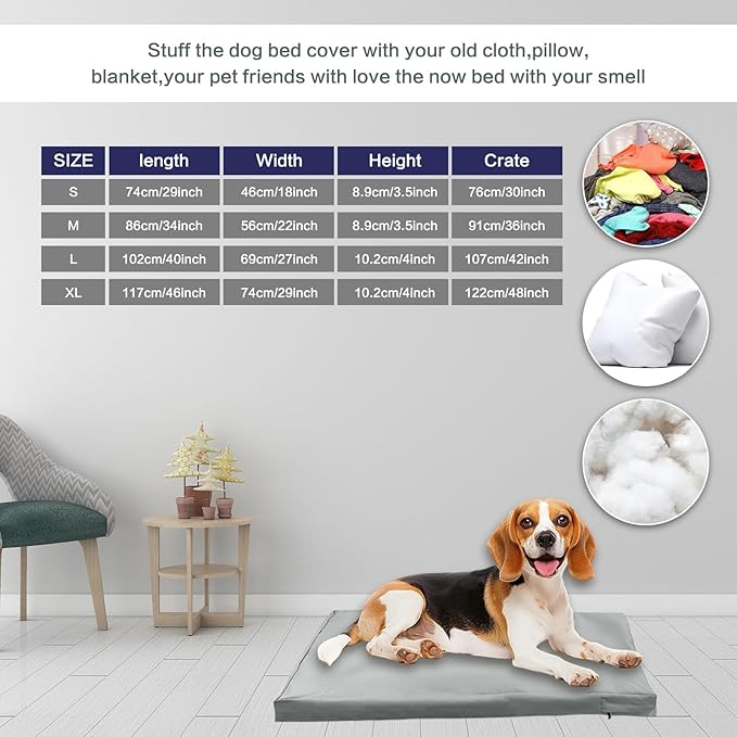 Waterproof Dog Bed Cover,Washable Removable Pet Dog Crate Pad Replacement Cover for 36 Inch Crate,Water Absorbable Pet Puppy Bed Covers for Dogs Cat,34Lx22Wx3.5H inch