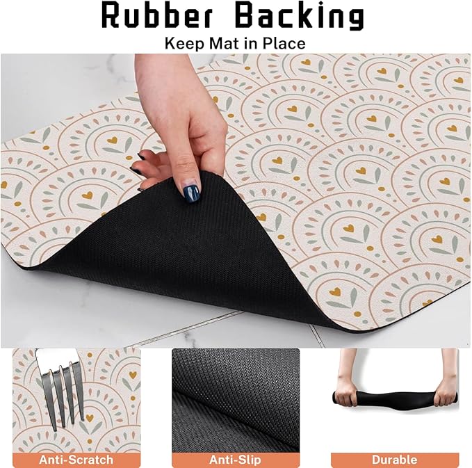 Absorbent Pet Dog Bowl Mat for Food and Water, Pet Cat Food Feeding Mat with Non Slip Rubber Backing, Dog Food Mats for Floors Waterproof, 17"x30"