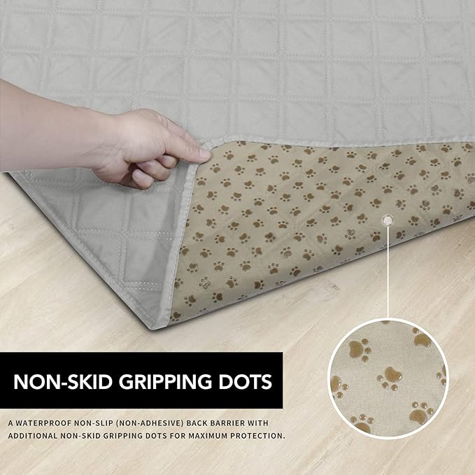 Easy-Going 100% Waterproof Dog Bed Cover, Non-Slip Pet Blanket for Furniture, Washable Couch Cover, Repleasement Sofa Cover (30X70 in, Light Gray)