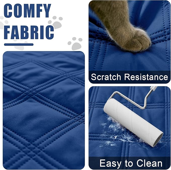 Smiry Waterproof Dog Bed Cover Blanket 68x82, Soft Reversible Pet Blanket, Washable Leakproof Cats Dogs Couch Cover for Sofa, Couch, Furniture, Navy/Navy