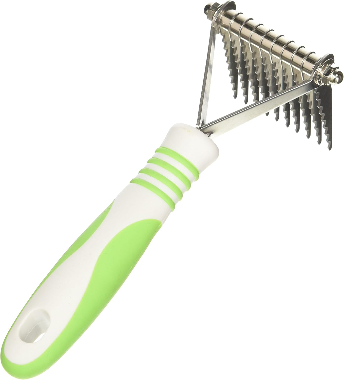 Andis 66050 De-Matting Rake with 10 Blades - Grooming Brush with Safety Edges & Promotes Healthy Skin & Coat - Non-Slip Handle, De-Shedding & Perfect for Long-Haired Breeds – 1 Pack, Green