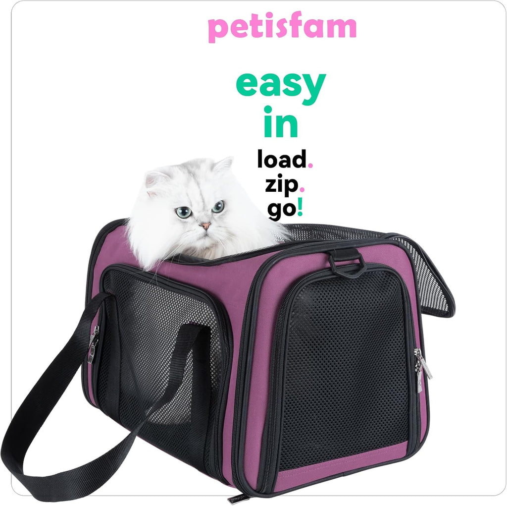 Easy Load Pet Carrier for Medium Cats and Small Dogs