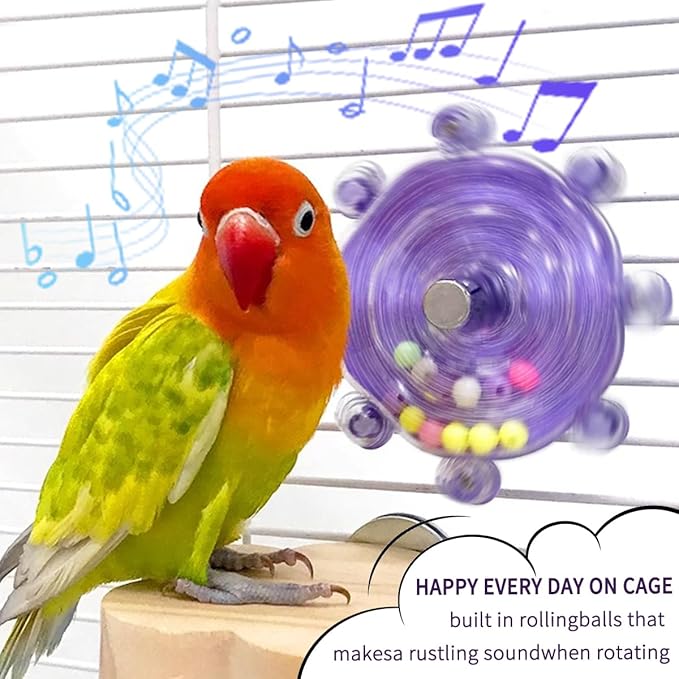 Lovebird Toys, Parakeet Toys for Conures, Small Bird Interactive Training Parrot Cage Bird Accessories, Budgie Toys, Cockatiel Toys,Conure Toys,Small Educational Fun Toy for Parakeets(Purple)