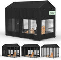 COSHNIBI Outdoor Dog Kennel Cover, Heavy Duty Waterproof Large Dog Cage Cover, Windproof UV Resistant, Fits for 8.1'Dx4.1'Wx6.1'H Dog Cages, Black