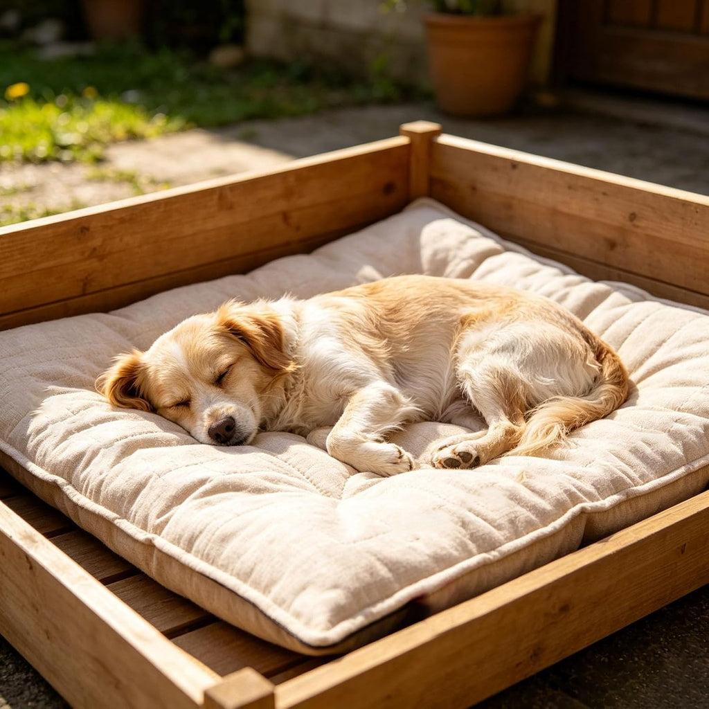 Chew Proof Dog Crate Bed, Reinforced Corner Kennel Pad, Washable Texture Dog Sleeping Mat, Comfort Rest Pad Suitable for Small Indoor Chewing Dogs，Beige：Large