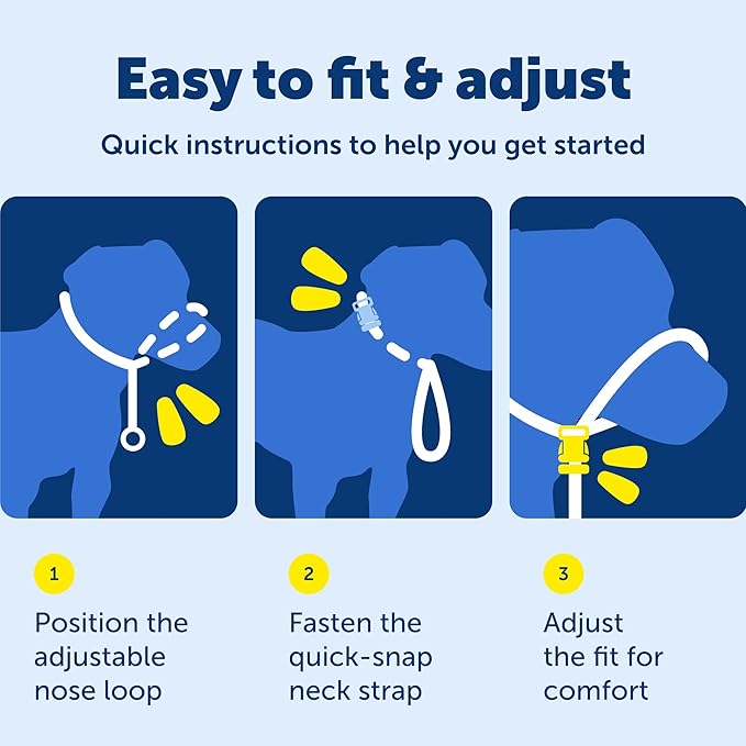 PetSafe Gentle Leader Headcollar No-Pull Dog Collar - Helps Improve Walks - Durable Nylon Construction - Padded Nose Loop - Adjustable Fit - Comfort Walking Halter - Small, Royal Blue
