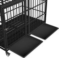 Snuowu 27.8" L*22.2" W*1.1" H Replacement Dog Crate Pan，2 Pcs Plastic Bottom Trays for Snuowu Dog Crate,Black