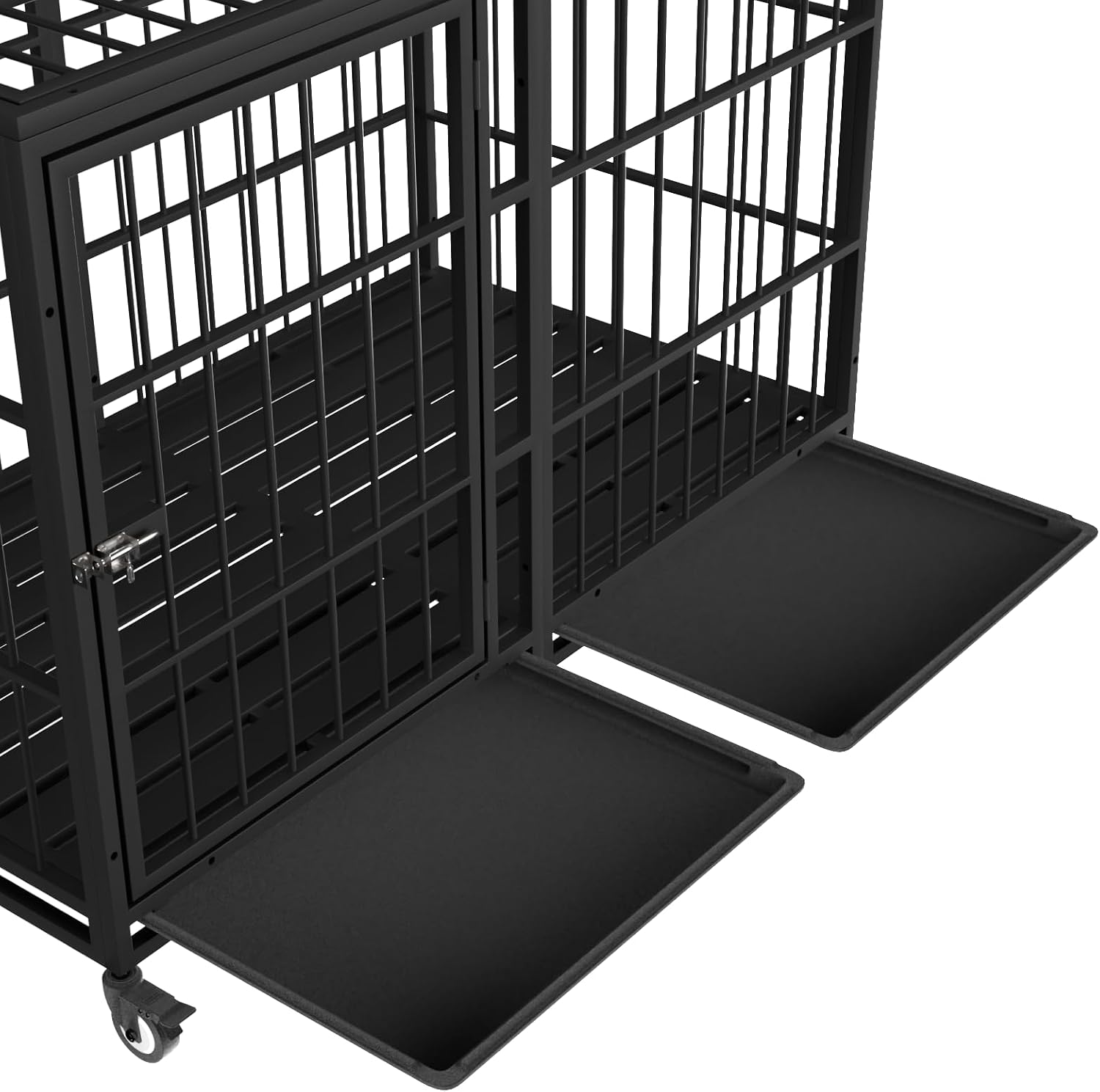 Snuowu 27.8" L*22.2" W*1.1" H Replacement Dog Crate Pan，2 Pcs Plastic Bottom Trays for Snuowu Dog Crate,Black