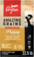 ORIJEN Amazing Grains WHOLEPREY Dry Dog Food Puppy Recipe 22.5lb. Bag | WHOLEPREY Ingredients, Freeze Dried, Fresh or Raw Ingredients, Non-GMO Ingredients, High Protein, Skin & Coat, Immune Support