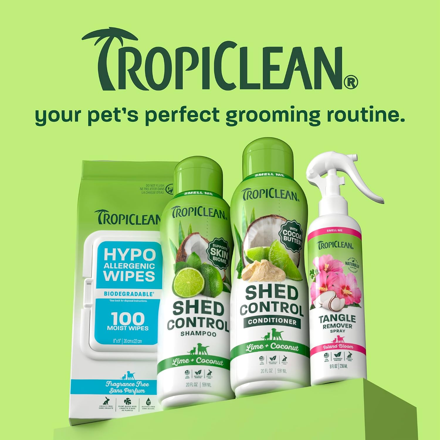 TropiClean Deshedding Dog Conditioner, Reduces Shedding, Softens Coat, 20oz