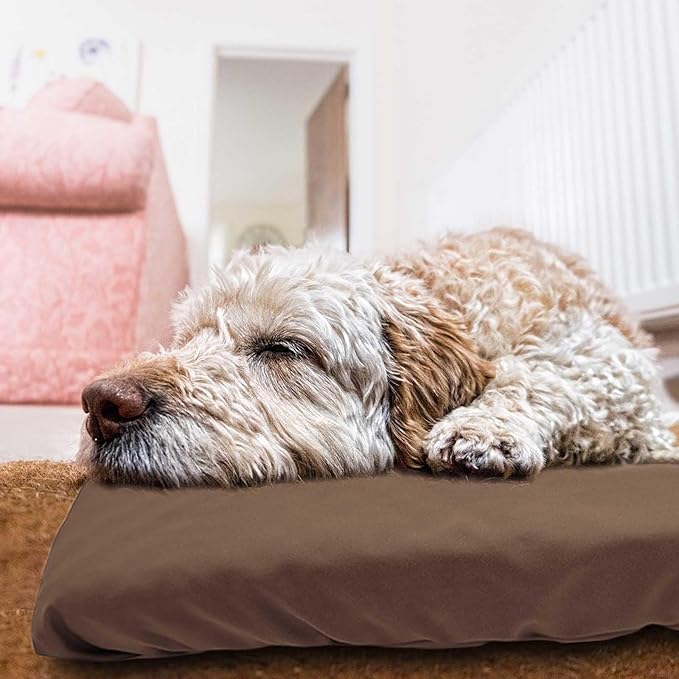 Dog Bed Cover Waterproof Replacement Machine Washable Covers for Dog Bed Heavy Duty Scratch Resistant Mattress Protector Pet Bed 44x32 Inch Brown Cover Only