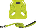 Best Pet Supplies Voyager Step-in Air All Weather Mesh Harness and Reflective Dog 5 ft Leash Combo with Neoprene Handle, for Small, Medium and Large Breed Puppies - Set (Lime Green), XL