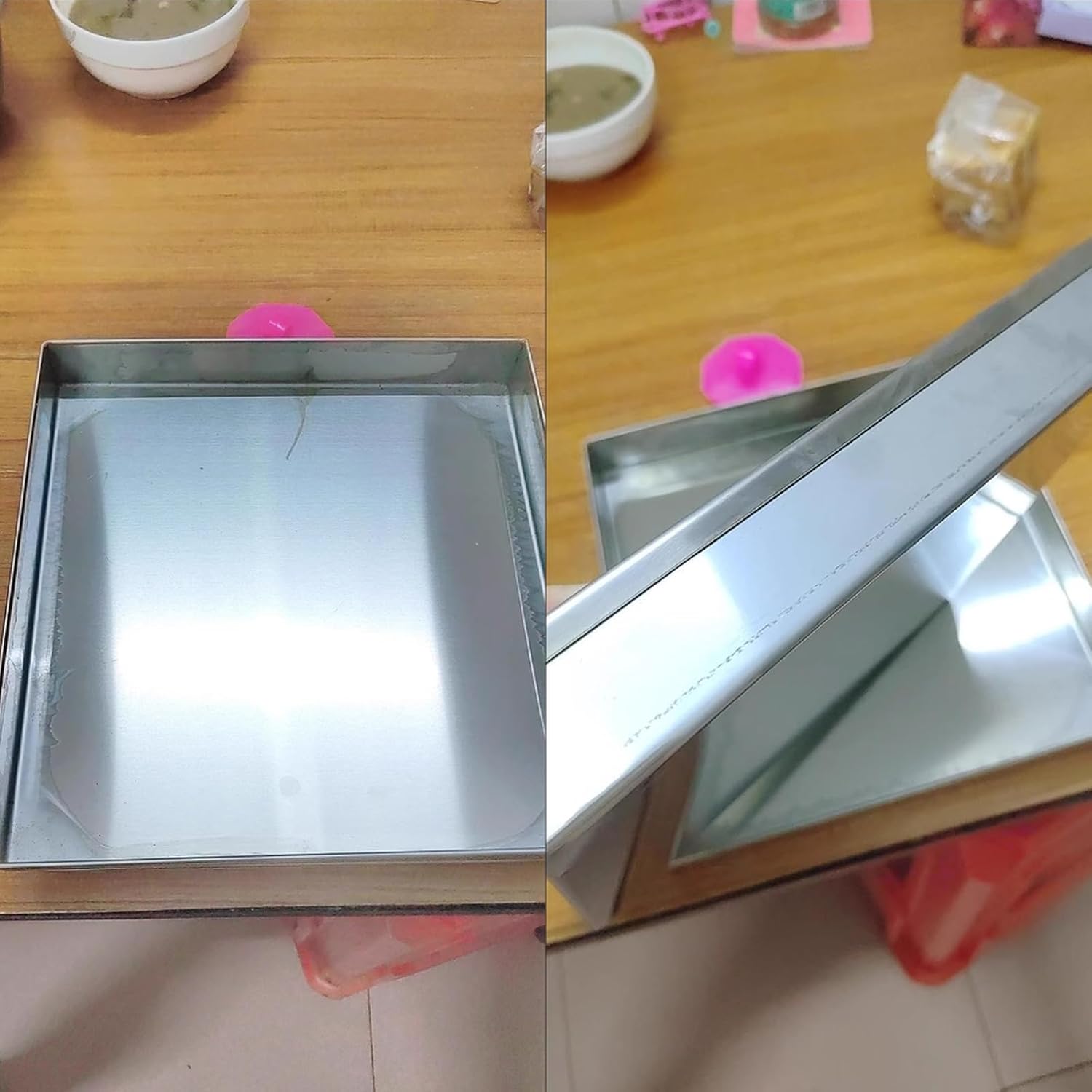 Oil Drip Tray & HVAC Drain Pan – 304 Stainless Steel 0.8mm Tray for Dog Crate Liners & AC Unit Leakage Without Drain Port