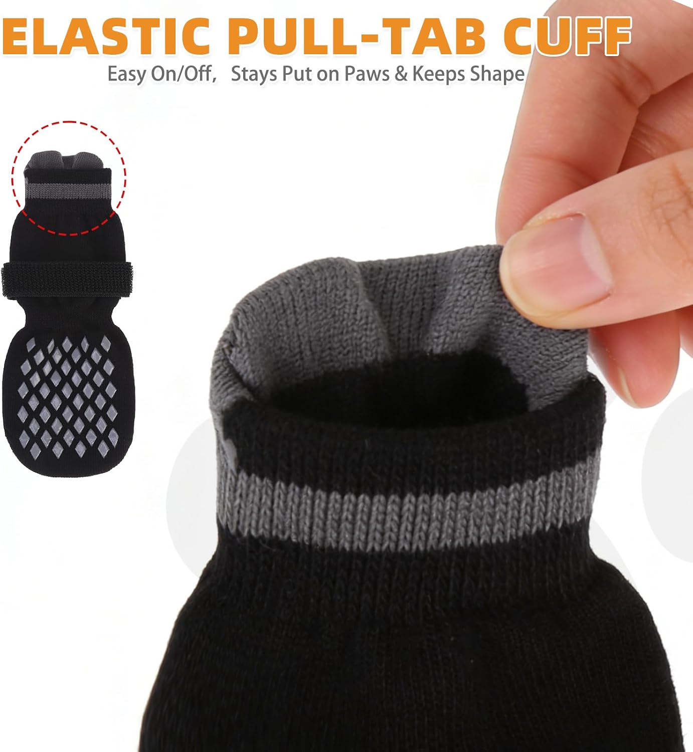 Anti Slip Dog Socks Shoes for Hot Pavement to Prevent Licking Paws Scratching, Pet Boots & Paw Protector for Hardwood Floors, Dog Grip Booties for Small Medium Large Senior Dogs, Black M