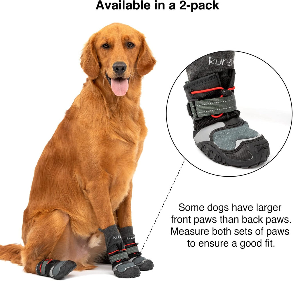 Kurgo Blaze Cross Dog Shoes, Chili Red/Black, Small, 2 Pack | All Season Paw Protectors, Lightweight & Breathable, Water-Resistant, Reflective Accents, No-Slip, Includes 2 Shoes