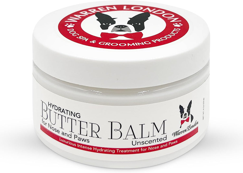 Warren London Hydrating Butter Balm for Dogs – Unscented – Deep Moisture Paw & Nose Cream for Dry, Cracked Pads & Snouts – Lick-Safe, Non-Greasy – Ideal for Frenchies & All Breeds – Made in USA – 4oz