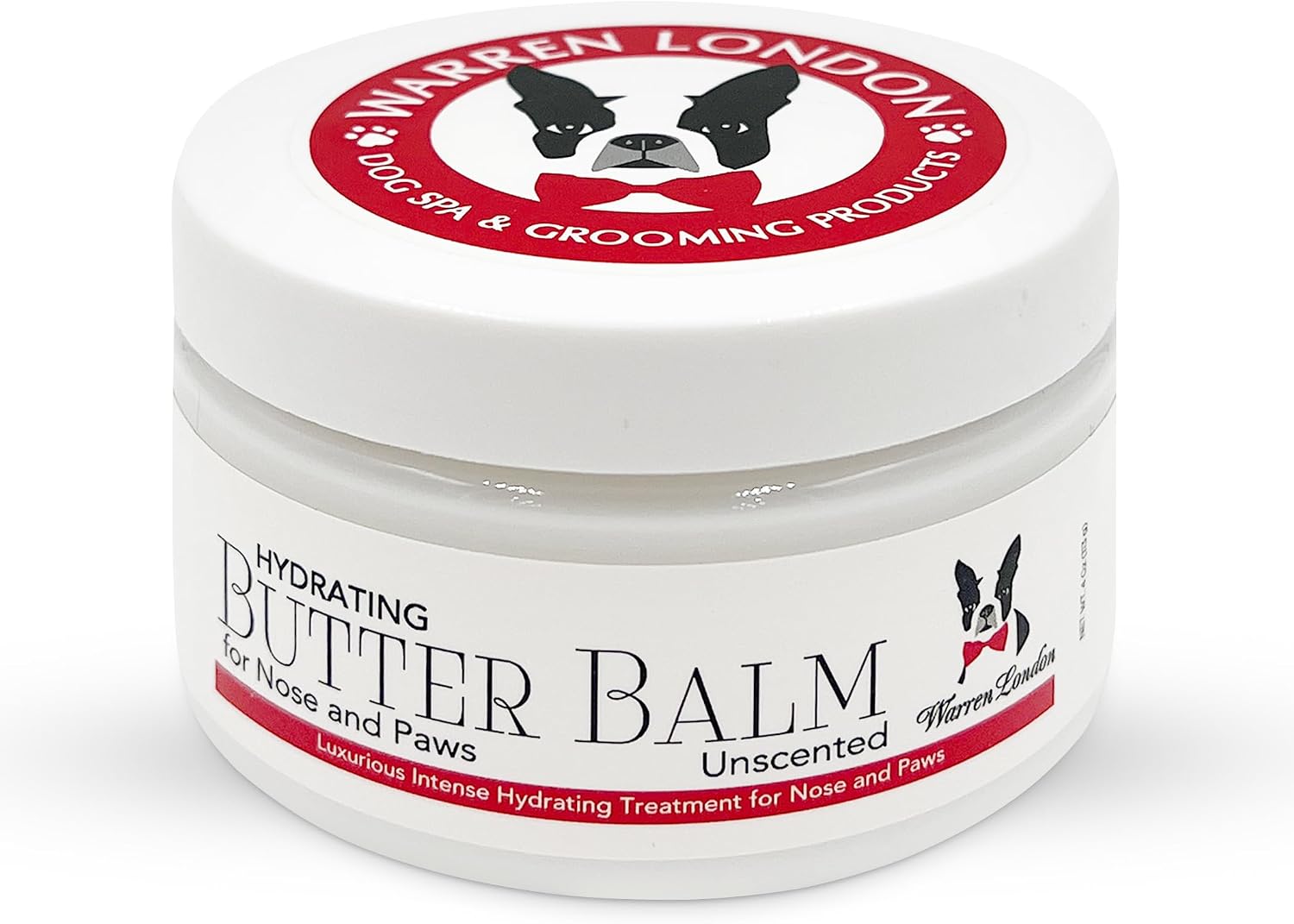 Warren London Hydrating Butter Balm for Dogs – Unscented – Deep Moisture Paw & Nose Cream for Dry, Cracked Pads & Snouts – Lick-Safe, Non-Greasy – Ideal for Frenchies & All Breeds – Made in USA – 4oz