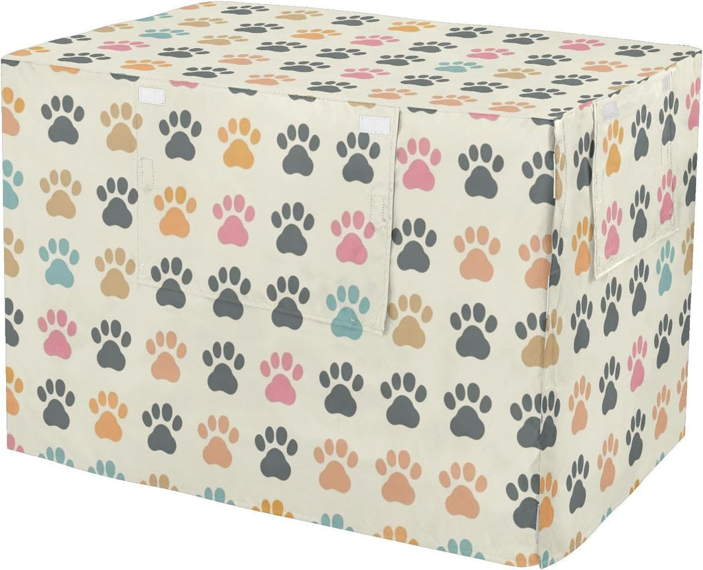 Dog Crate Cover Kennel Cover for Dog Cages Breathable for Wire Cage Indoor Outdoor Color Paw Dots