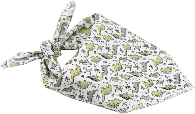ARING PET Dinosaur Dog Bandanas, Summer Kerchief Triangle Bibs Scarf for Puppy Small Medium Large Boy Girl Dogs Cats-L