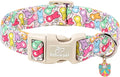 Easter Dog Collar for Large Dogs - Colorful Bunny Print Easter Collar for Male Female Dogs, Lightweight Adjustable Spring Holiaday Dog Collars with Quick Release Buckle L