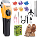 Dog Clippers for Grooming Thick Hair with LED Light,Cat Shaver,and Sheep Shears for Thick/Matted/Knotted/Fine/Curly Hair,Works with or Without Power Cord