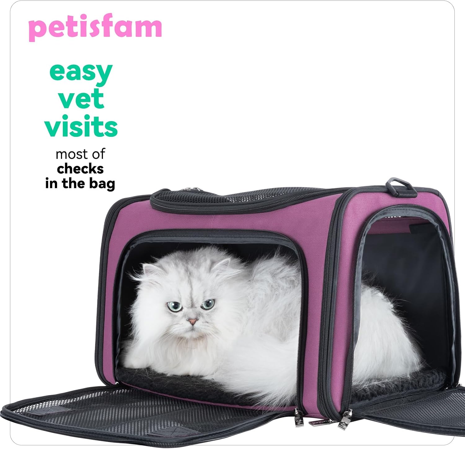 Easy Load Pet Carrier for Medium Cats and Small Dogs