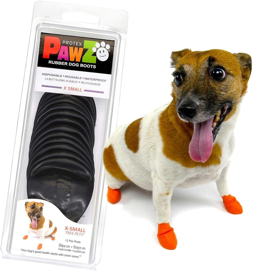 PawZ Dog Boots X-Small | 24 Booties Orange and Black
