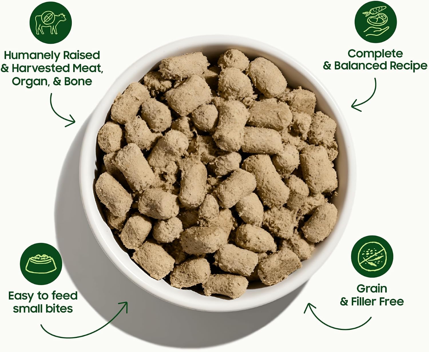 smallbatch Freeze Dried Raw Dog Food, Free-Range Chicken Small Bites 7 oz | Sustainably Sourced Protein, Grain-Free, Single Protein for Picky Eaters & Allergies, Adult Dog, Hydrate & Serve, Made in USA
