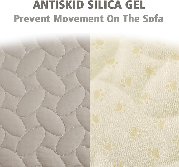 Ameritex Waterproof Pet Bed Cover Anti-Slip Dog Bed Blanket for Sofa and Furniture Waterproof New Pattern Design (Khaki, 68x82 Inch (Pack of 1))