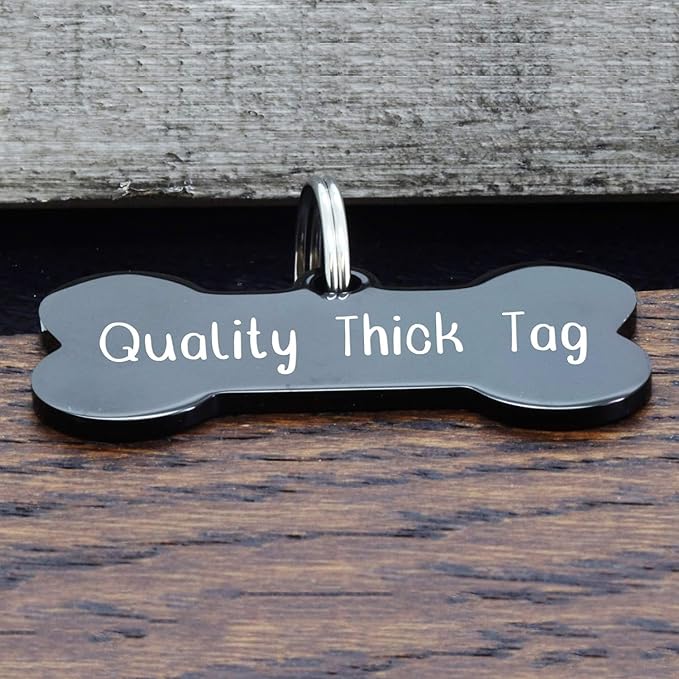 Ultra Joys Stainless Steel Pet ID Tag Dog Name Tags Personalized Front and Back Engraving, Customized Dog Tags and Cat Tags, Optional Engraved on Both Sides, Custom Your Own, Large