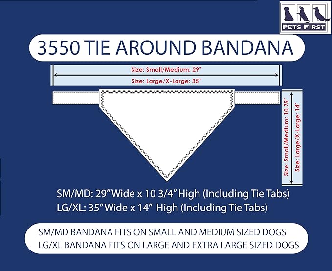 Pets First NFL Buffalo Bills TIE Bandana, Large/X-Large. Dog Bandana Scarf Bib for Pet Cat Dog. The Ultimate Game-Day, Party Bandana (BUF-3550-L-XL)