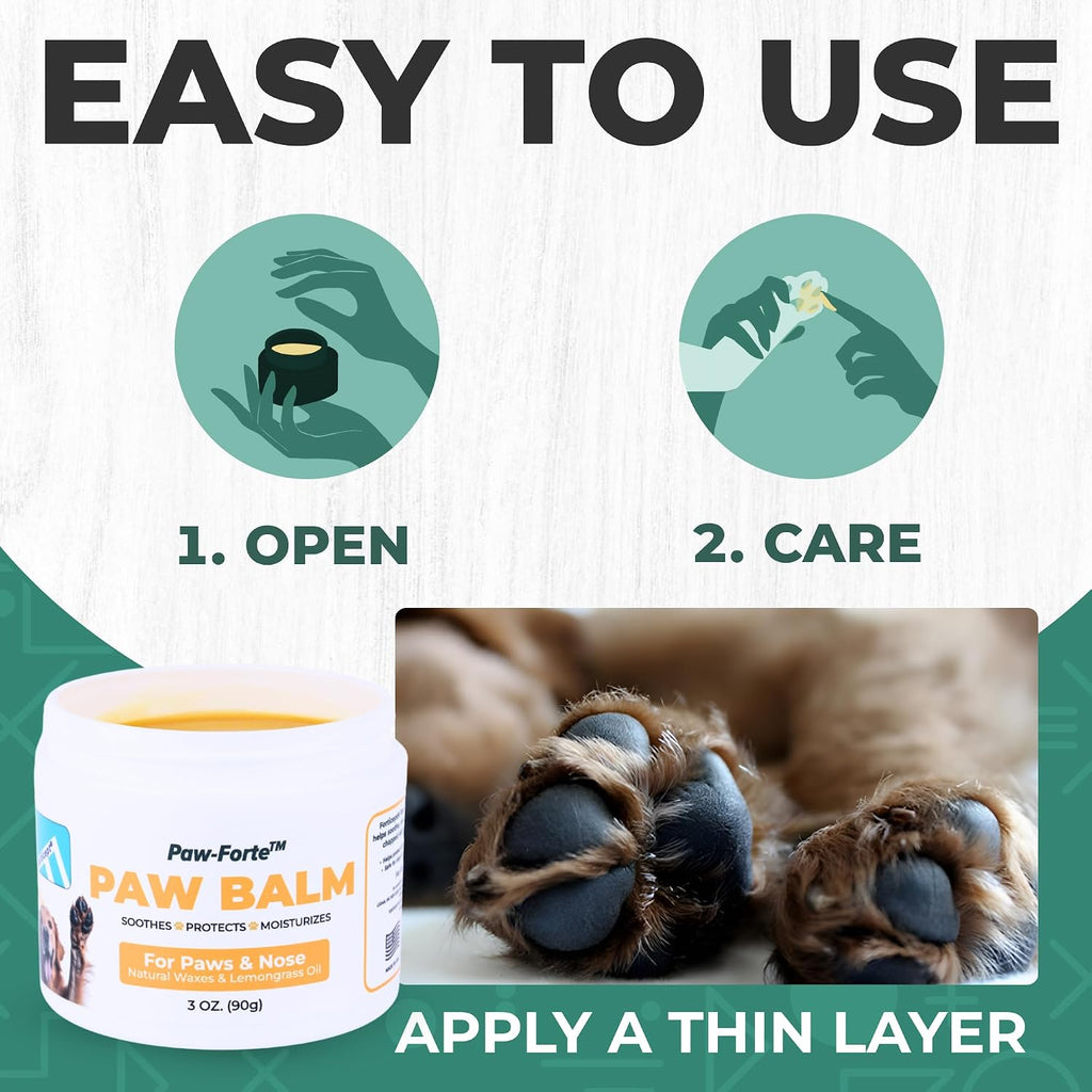 PAW Balm | Dog Paw Protector from Hot Pavement, Dirt, Salt, Ice and Snow | Soother and Moisturizer for Cracked Dog Paw Pads | Natural Wax Based, Lick Safe 3 oz
