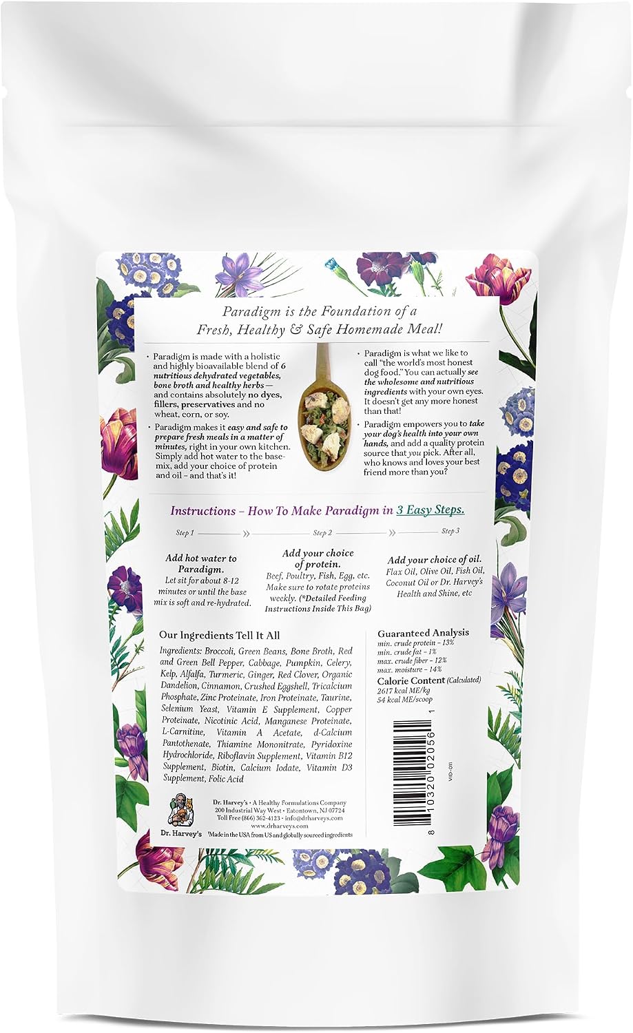 Dr. Harvey's Paradigm Green Superfood Base Mix, Trial (5.5 oz) | Human Grade - Grain Free - Low Carb Ketogenic Diet for Diabetic Dogs