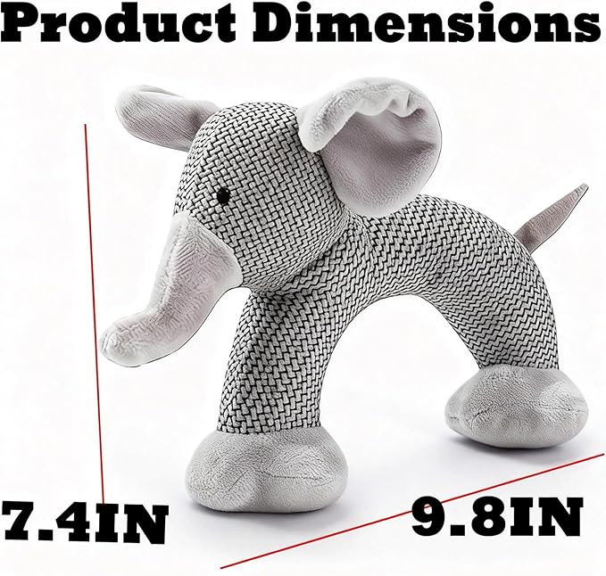 Linen Safari Companions, Squeaky Dog Chew Animals, with Durable Linen Material, Durable and Resistant to Chewing, for Relieve Dog's Boredom (Dog+Elephant+Monkey)