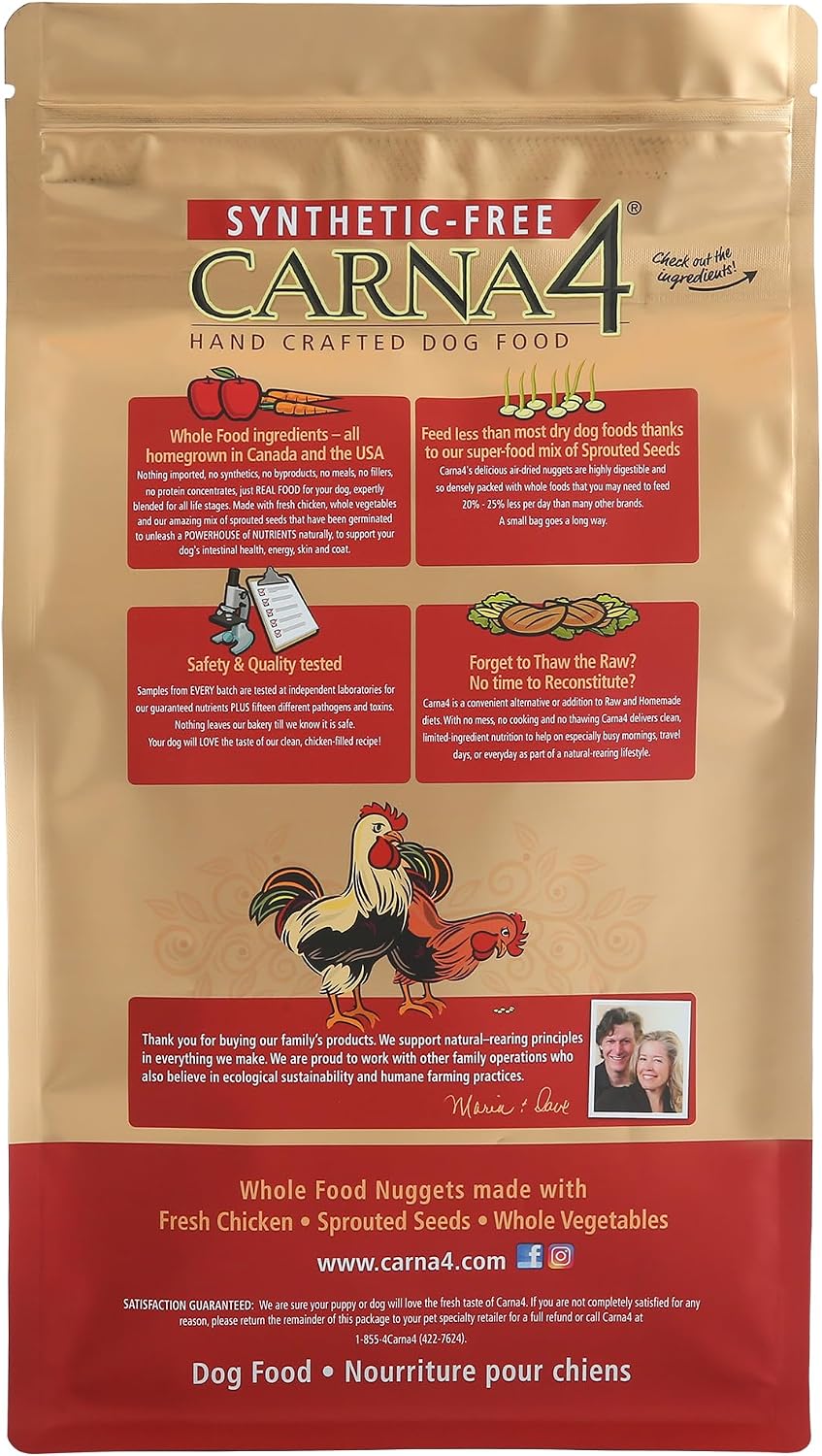 CARNA4 Air Dried Dog Food, Chicken Recipe, 6 Pound | Real Chicken, Liver, Whole Eggs & Sprouted Seeds, Quick-Baked & Never Extruded, No Synthetic Vitamins or Minerals