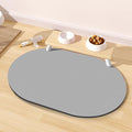 Dog Food Mat 20''x12'', Small Pet Feeding Mat, Non-Slip Rubber Pet Food Mat, Absorbent Cat Dog Water Bowl Mat for Messy Drinkers, Dogs Bowl Placemat for Food and Water, Light Gray